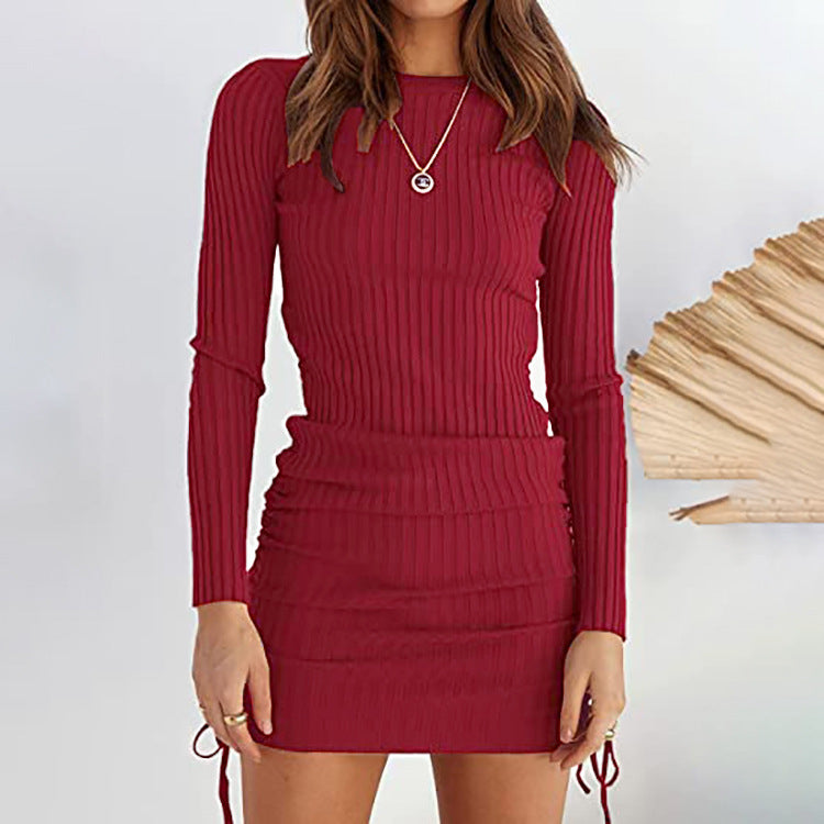 Casual Pleated Long Sleeve Dress